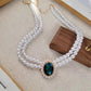 UNI-11025 - Luxury Diamond & Beaded Pearls Gold - Jewelry Set