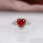UNI-11039 - Heart Maroon Dimond - Jewelry Set