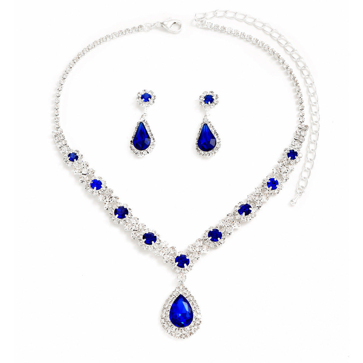 UNI-11344 - Emerald Blue Diamond - Jewelry Set