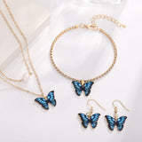 UNI-10542 - Blue Butterfly Gold  - Jewelry Set