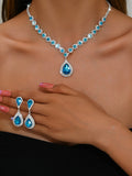 UNI-11388 - Sea Blue Luxury Diamonds - Jewelry Set