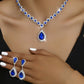 UNI-11385 - Royal Blue  Luxury Diamonds - Jewelry Set