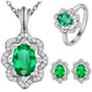 UNI-11045 - Oval Green Diamond - Jewelry Set