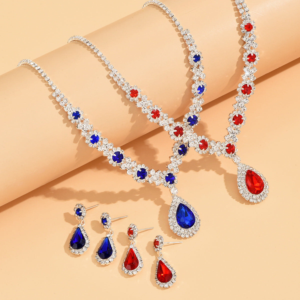 UNI-11344 - Emerald Blue Diamond - Jewelry Set