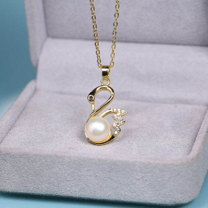 UNI-11018-1 - Pearly Swan Gold - Necklace