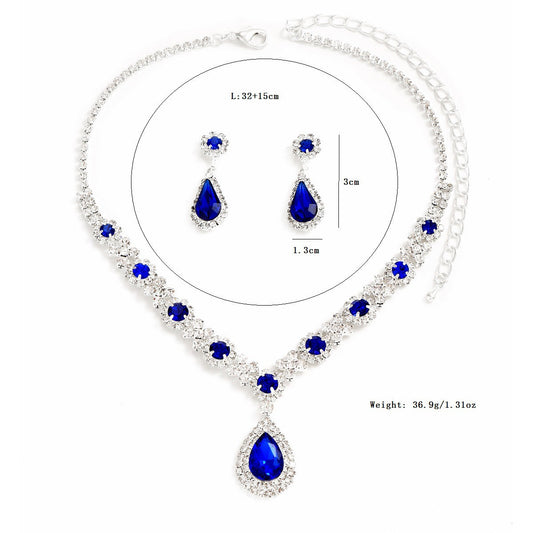 UNI-11344 - Emerald Blue Diamond - Jewelry Set