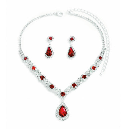 UNI-11345 - Emerald Red Diamond - Jewelry Set