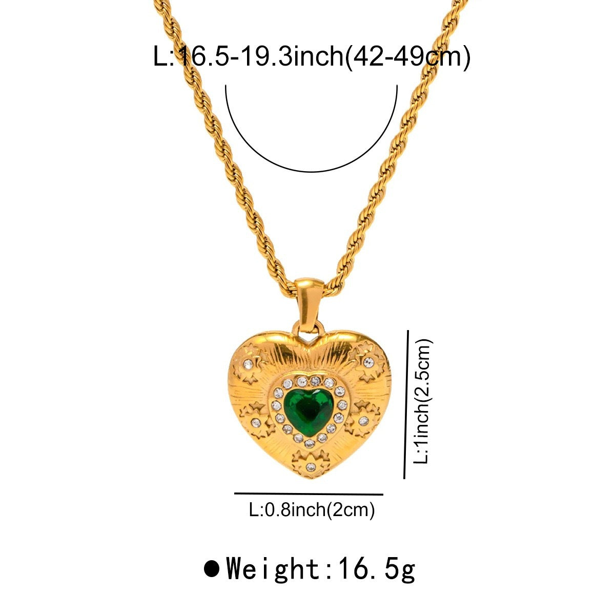 UNI-10543 - Green Crystal Diamond Gold  - Jewelry Set