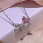 UNI-11035 - Bow Heart Diamond Silver - Jewelry Set