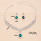 UNI-11943 - Premium Blue & White Diamonds Silver - Jewelry Set