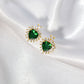 UNI-11023 - Green Diamond Heart - Jewelry Set