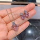 UNI-11041 - Crystal Pink Heart - Jewelry Set