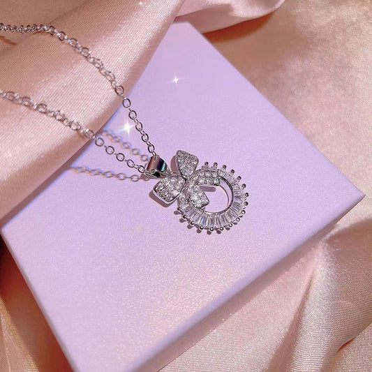 UNI-11037-2 - Flash Diamond Bow - Necklace