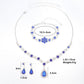 UNI-11940- Premium Teardrop Black Diamonds Silver - Jewelry Set Of 3