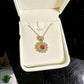UNI-11044 - Maroon Diamond Silver - Jewelry Set