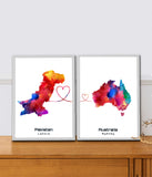 Oceans Apart, Close at Heart Twin Frames (Customizable)