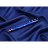 Luxury Sapphire Blue & Rose Gold Personalized Pen – Custom Laser Engraved Premium Gift – Customized Pen