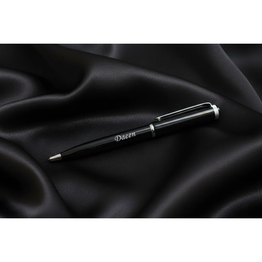 Luxury Brushed Silver & Chrome Personalized Pen – Custom Laser Engraved Professional Gift – Customized Pen