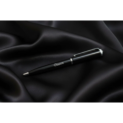 Luxury Brushed Silver & Chrome Personalized Pen – Custom Laser Engraved Professional Gift – Customized Pen