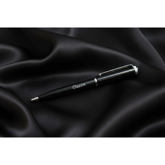 Luxury Brushed Silver & Chrome Personalized Pen – Custom Laser Engraved Professional Gift – Customized Pen