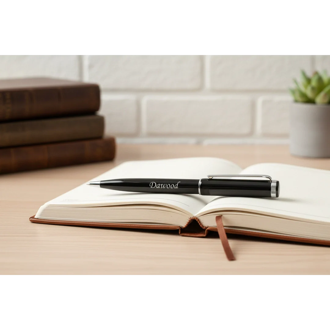 Luxury Brushed Silver & Chrome Personalized Pen – Custom Laser Engraved Professional Gift – Customized Pen