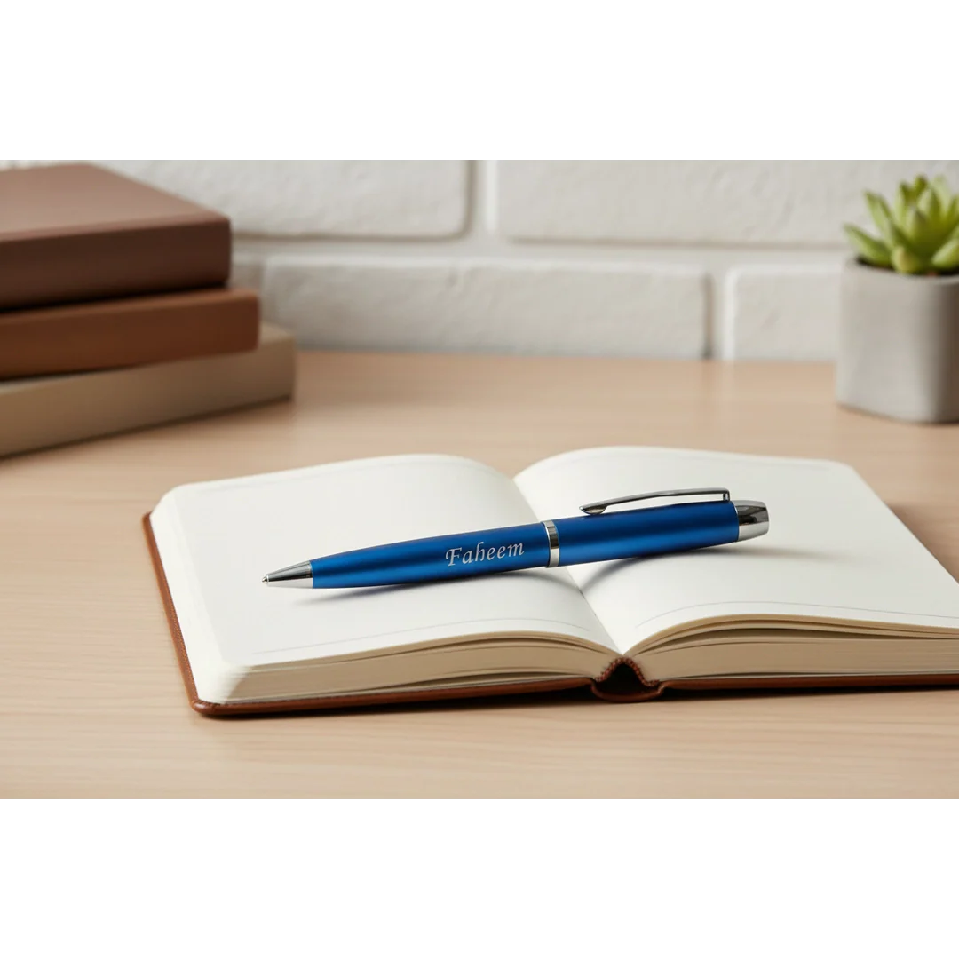 Royal Cobalt Blue & Silver Personalized Pen – Customized Laser Engraved Gift for Loved Ones