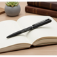 Midnight Matte Black & Silver Personalized Pen – Luxury Custom Engraved – Customized Pen For Him