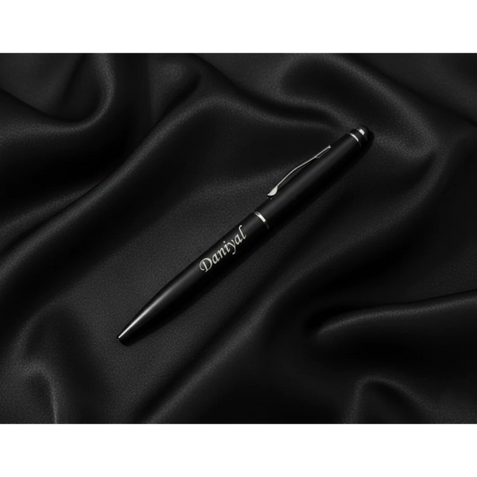 Personalized Matte Black Stylus Pen – Custom Engraved 2-in-1 Executive Tool – Customized Pen