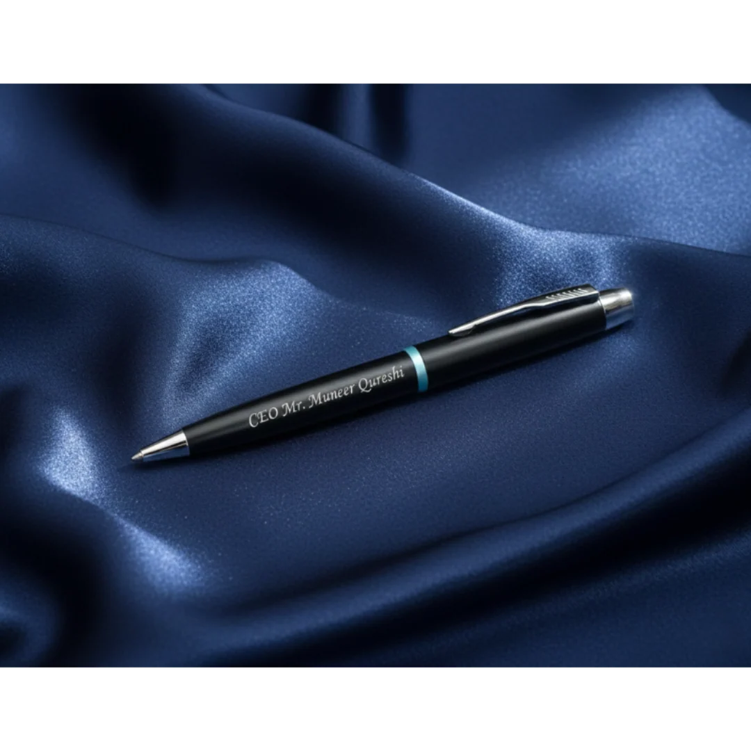 Professional Matte Black & Chrome Personalized Pen – Custom Engraved – Customized Pen