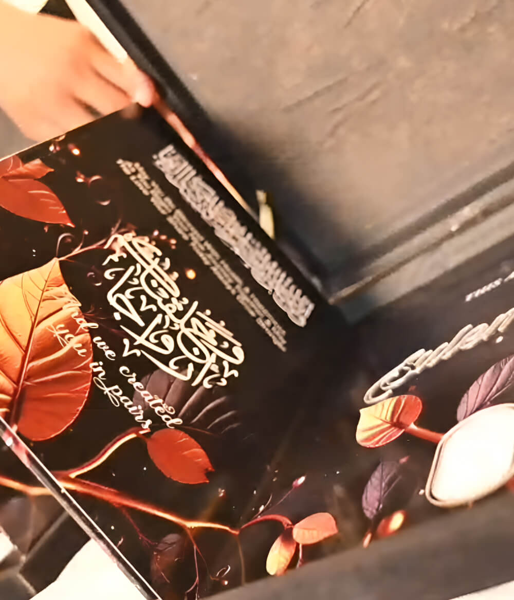 Premium Foldable Velvet Nikkah Booklet with Velvet Box - Large A3 Size