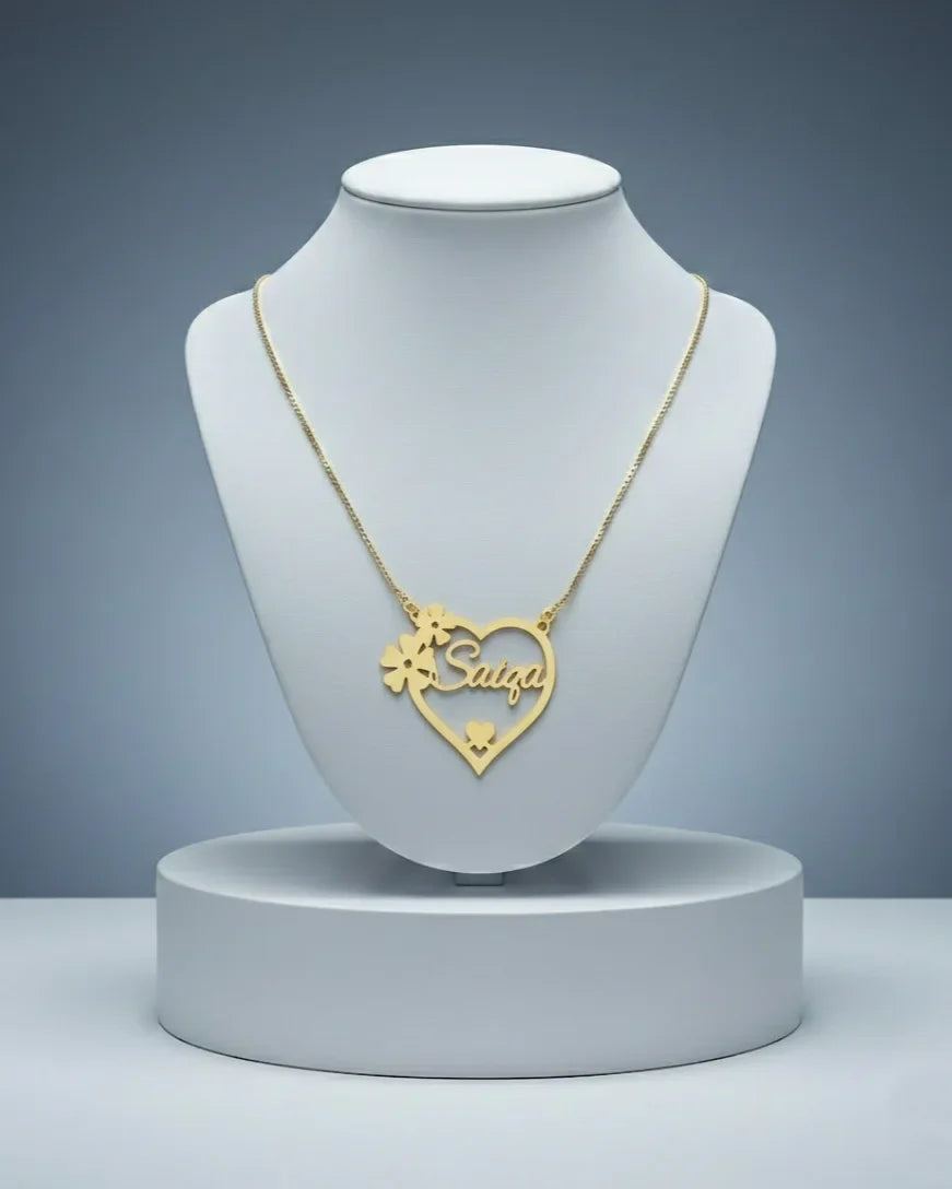 Customize Heart Nameplate Necklace