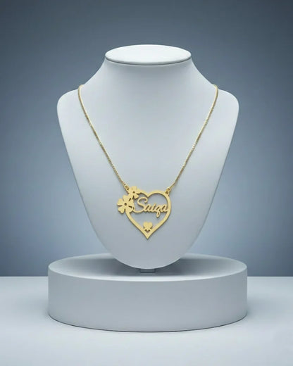 Customize Heart Nameplate Necklace