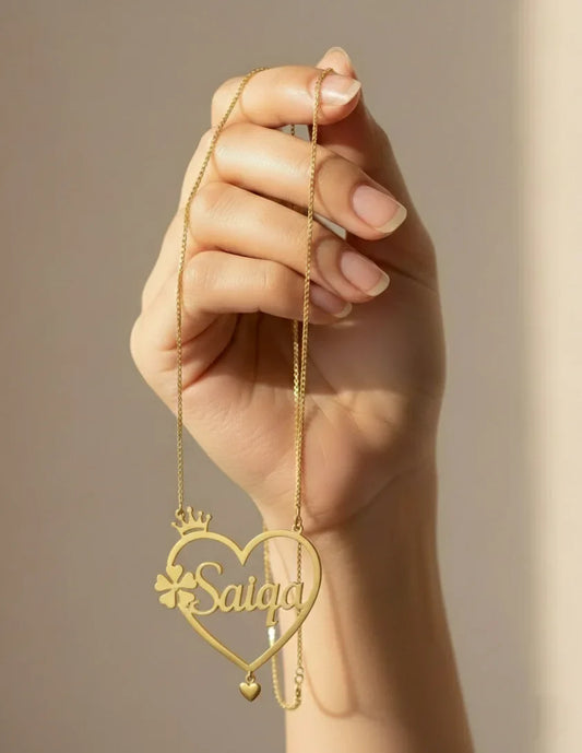 Customize Heart Nameplate Necklace