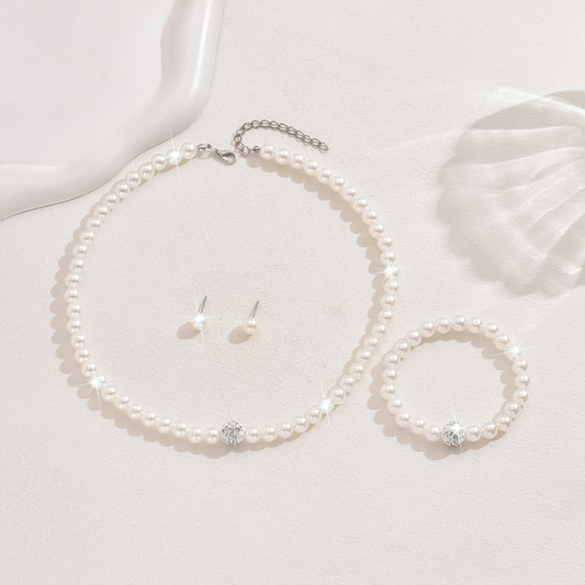 UNI-11393 - Pearls & Diamond - Jewelry Set