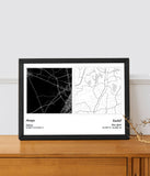 Squared Hearts Miles Apart Frame (Customizable)