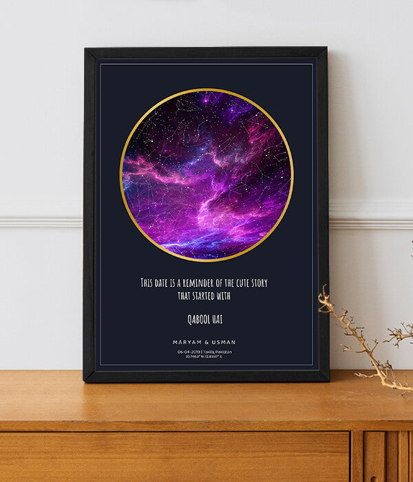 Lavender Star Map Poster (Customizable)