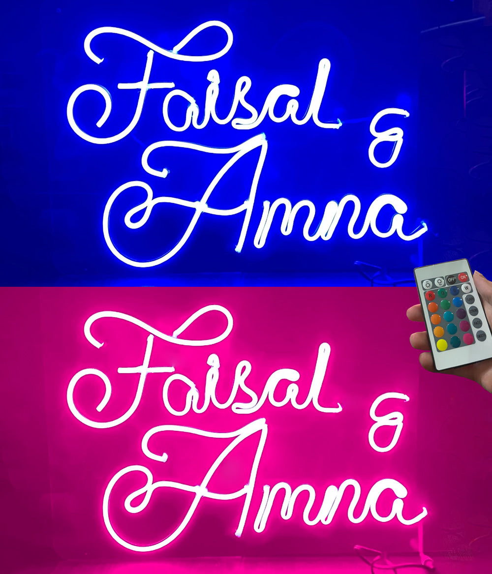 RGB Couple Name Board with Remote