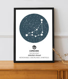 Zodiac Star Map Frame (Customizable)