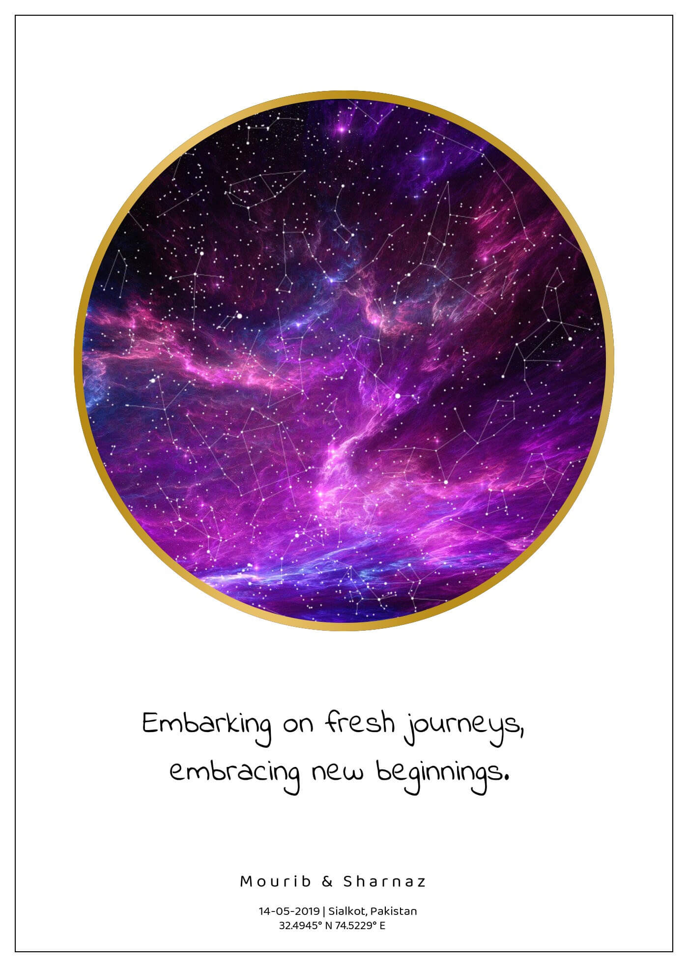 Lavender Star Map Poster (Customizable)