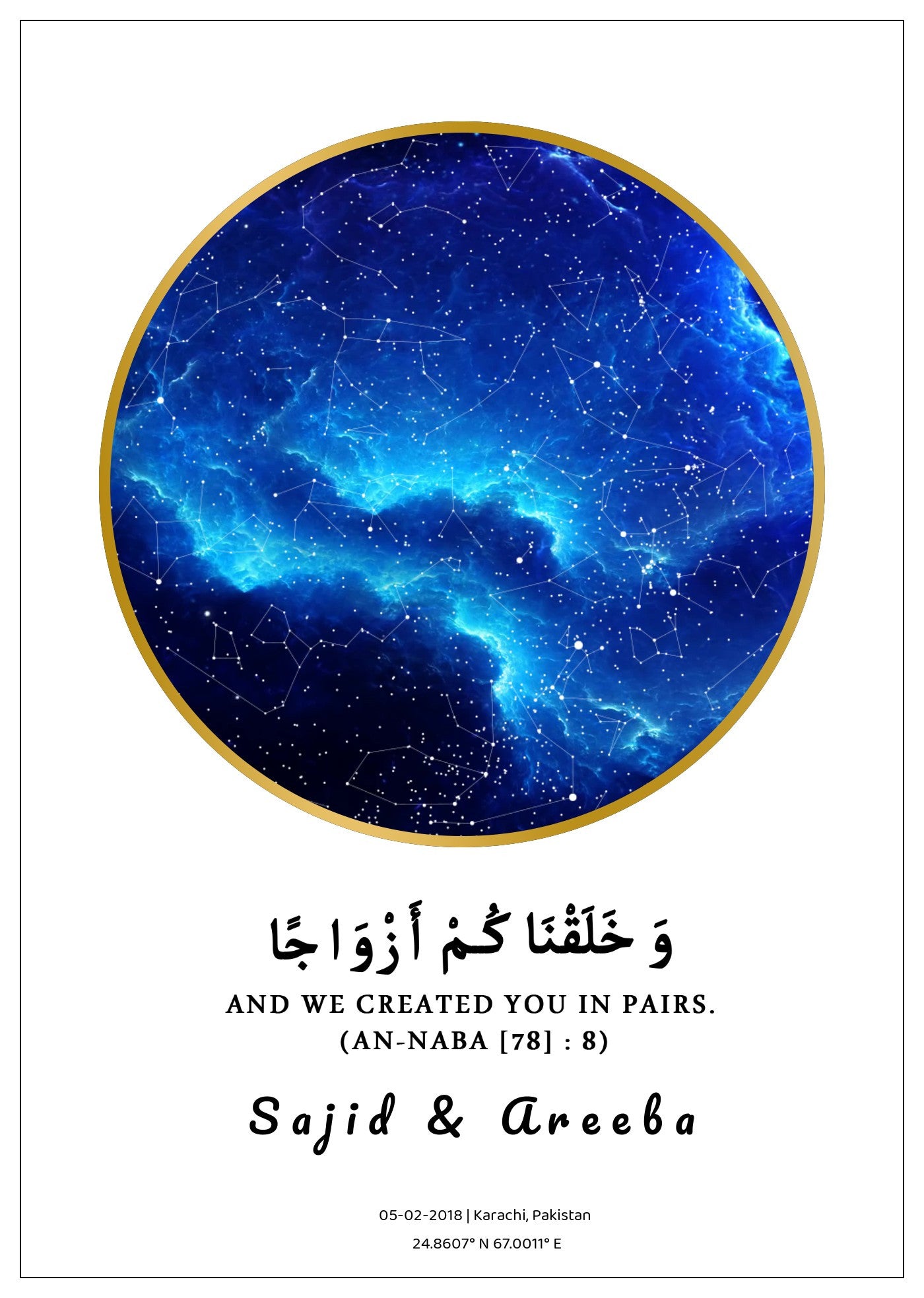 Qabool Hai Star Map Frame (Customizable)