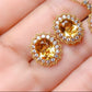 UNI-11030-3- Oval Diamond Yellow  Gold - Earring
