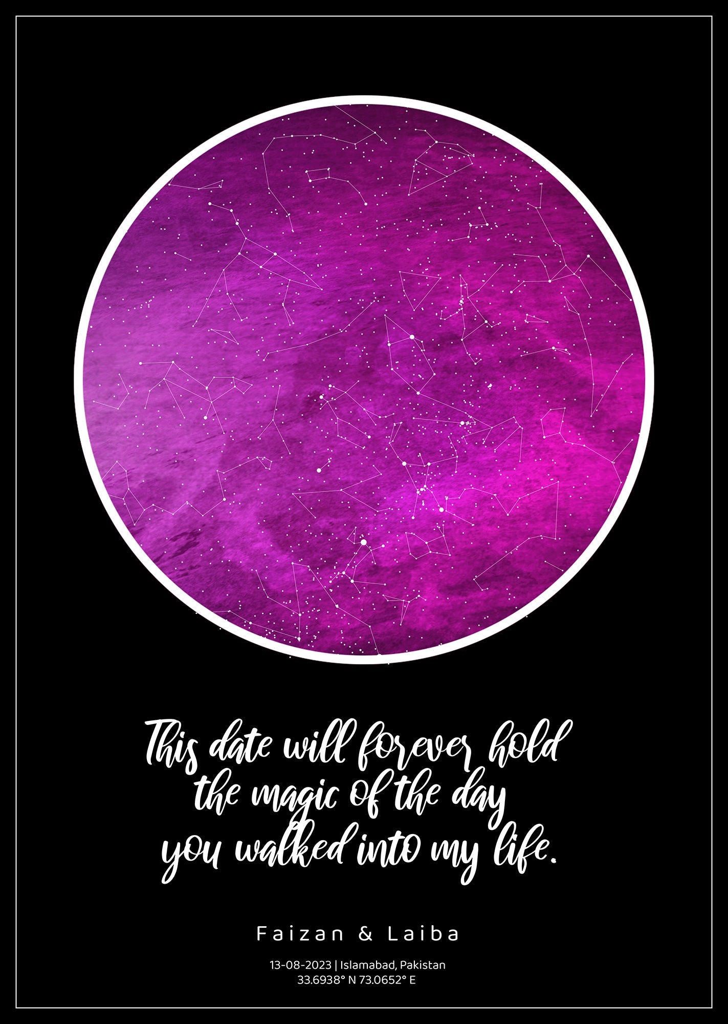 Mulberry Star Map Poster (Customizable)