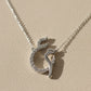 Personalized Arabic Initial Necklace – Elegant Silver Tone Pendant