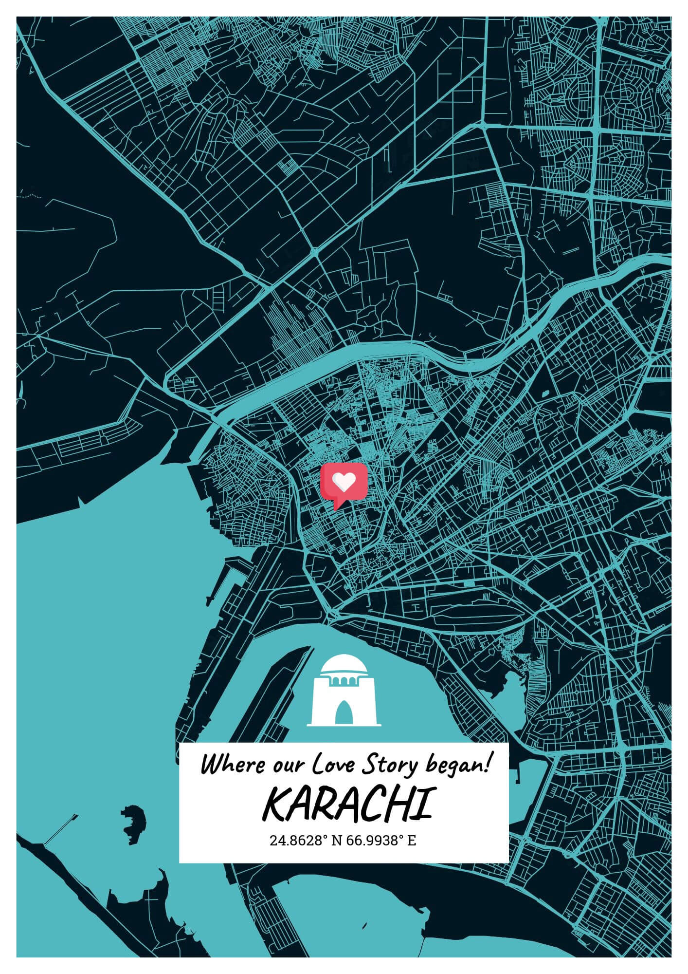 City Map Poster Karachi (Customizable)
