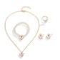 UNI-10554 - Pink Butterfly Pearl Gold  - Jewelry Set