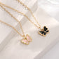UNI-10541 - Black Butterfly & Beaded Pearls - Jewelry Set