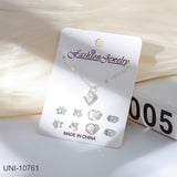 UNI-10761 - Arrow Pearl Silver - Jewelry Set