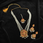 PJ-180-  White Pearls & Luxury Mala - Jewelry Set Style 3