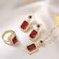 UNI-11016 - Red Gem Gold - Jewelry Set