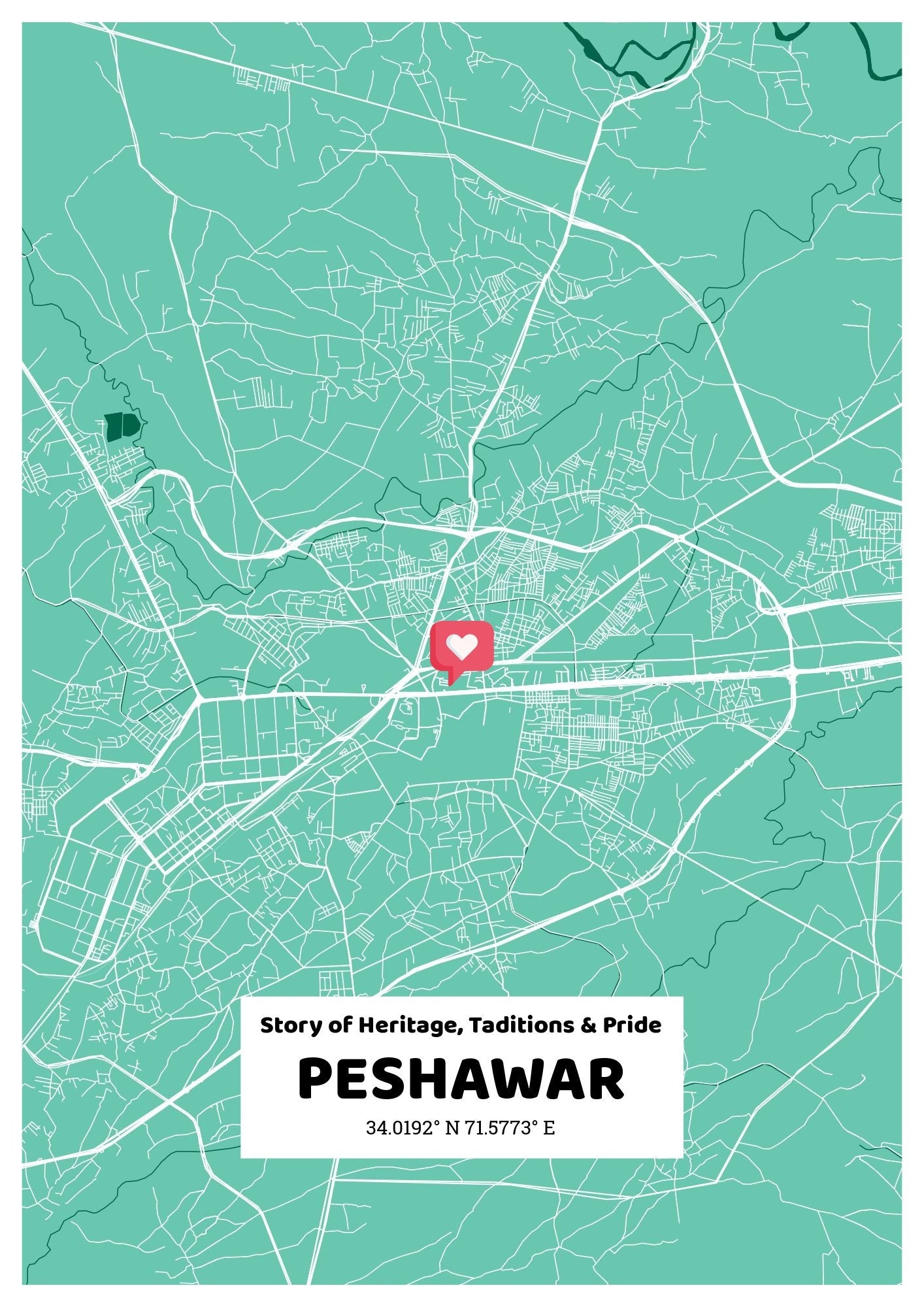City Map Poster Peshawar (Customizable)